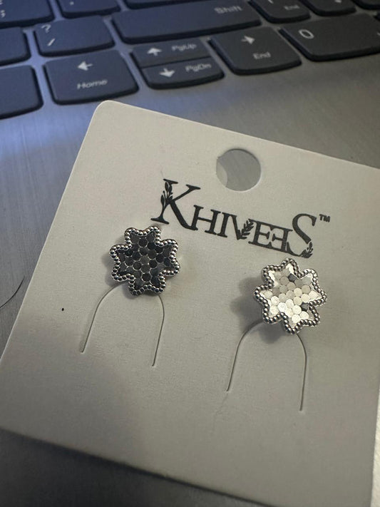 Stylish Silver Floral Stud Earrings for Women