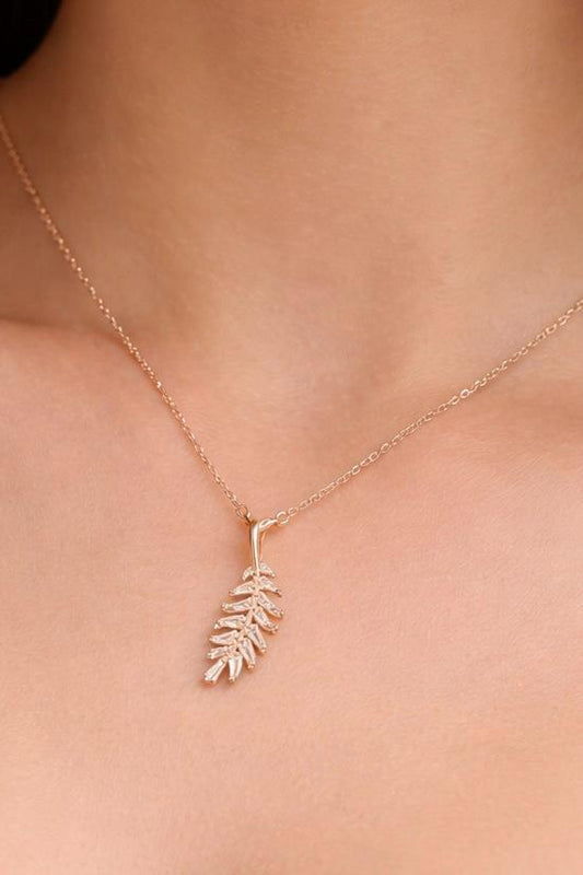 Elegant Silver leaf Pendant Chain for Women | Premium 925 Silver Necklace