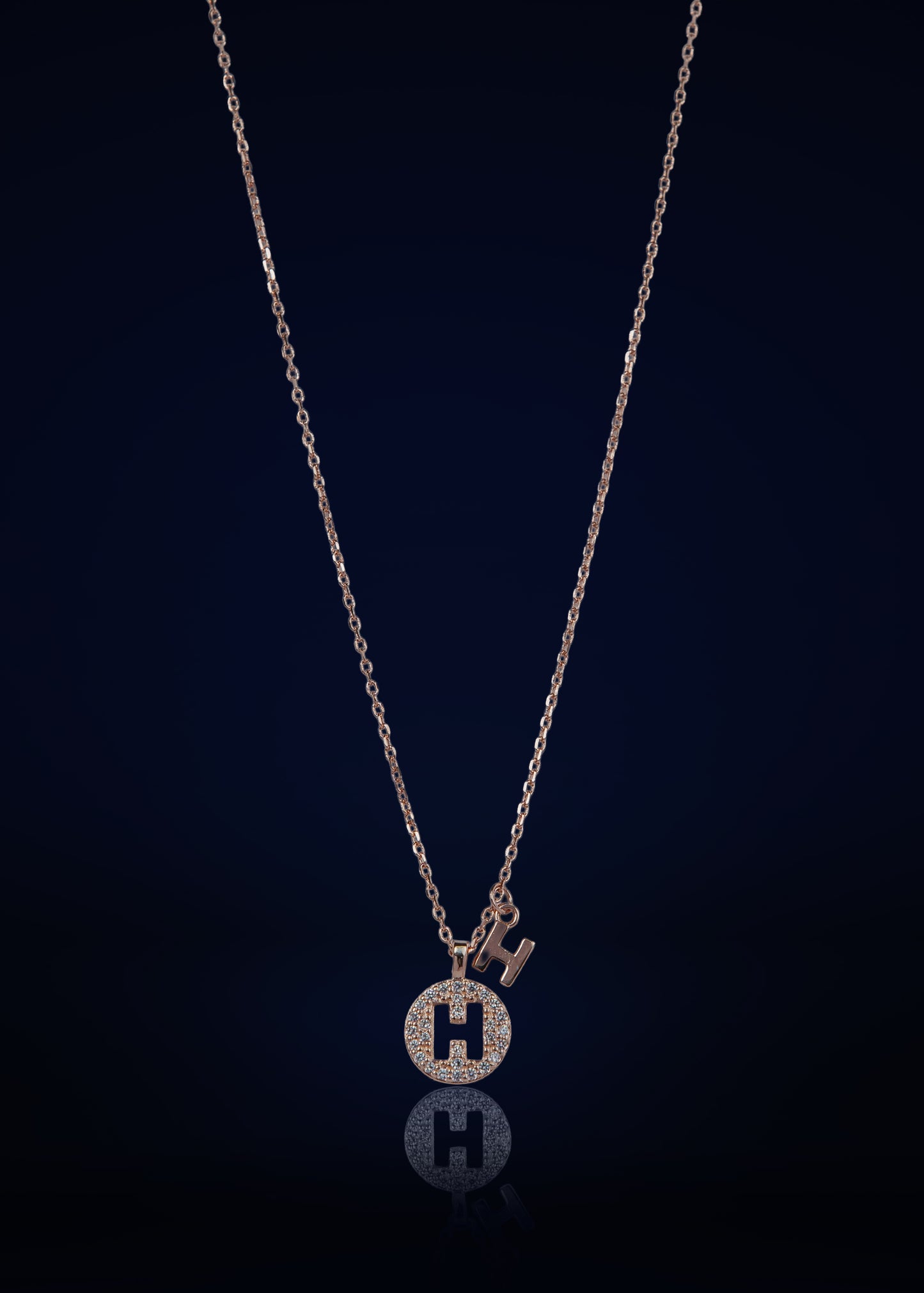 H Initial Pendant Necklace for Women