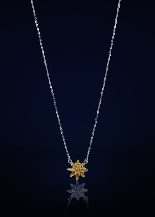 Elegant Silver flower Pendant Chain for Women | Premium 925 Silver Necklace