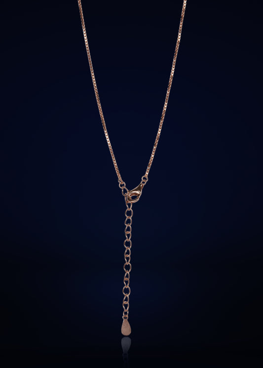 Elegant Silver Clover Pendant Chain with Sparkling Stones | Stylish Rose Gold Finish