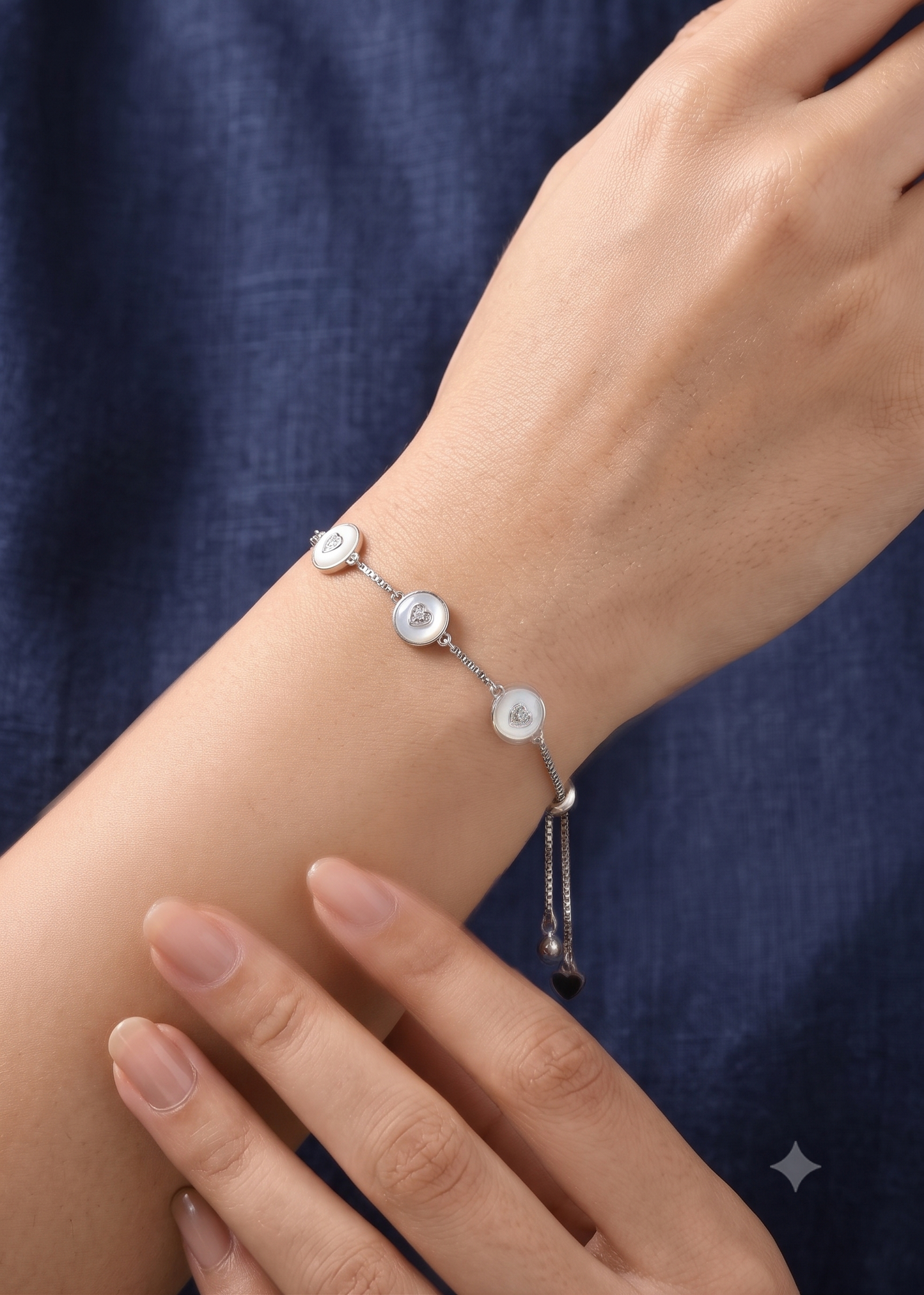 925 Sterling Silver Adjustable Bracelet with Zircon Stones | Elegant Women's Jewelry