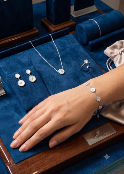 925 Sterling Silver Adjustable Bracelet with Zircon Stones | Elegant Women's Jewelry