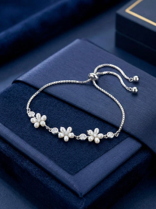 Jasmine Flower Design Bracelet – Lightweight Adjustable Daily Wear