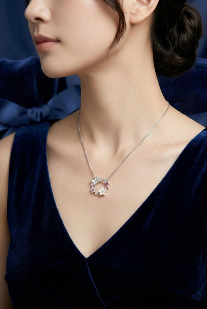Butterfly & Flower Circle Charm Chain