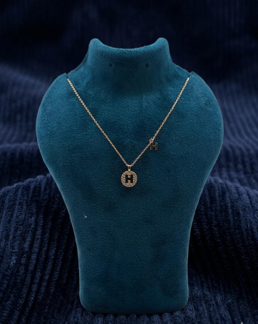 H Initial Pendant Necklace for Women