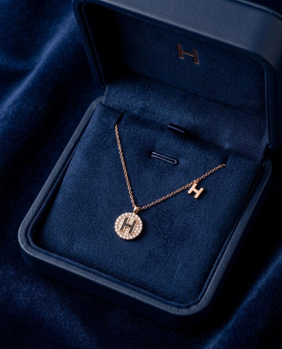 H Initial Pendant Necklace for Women