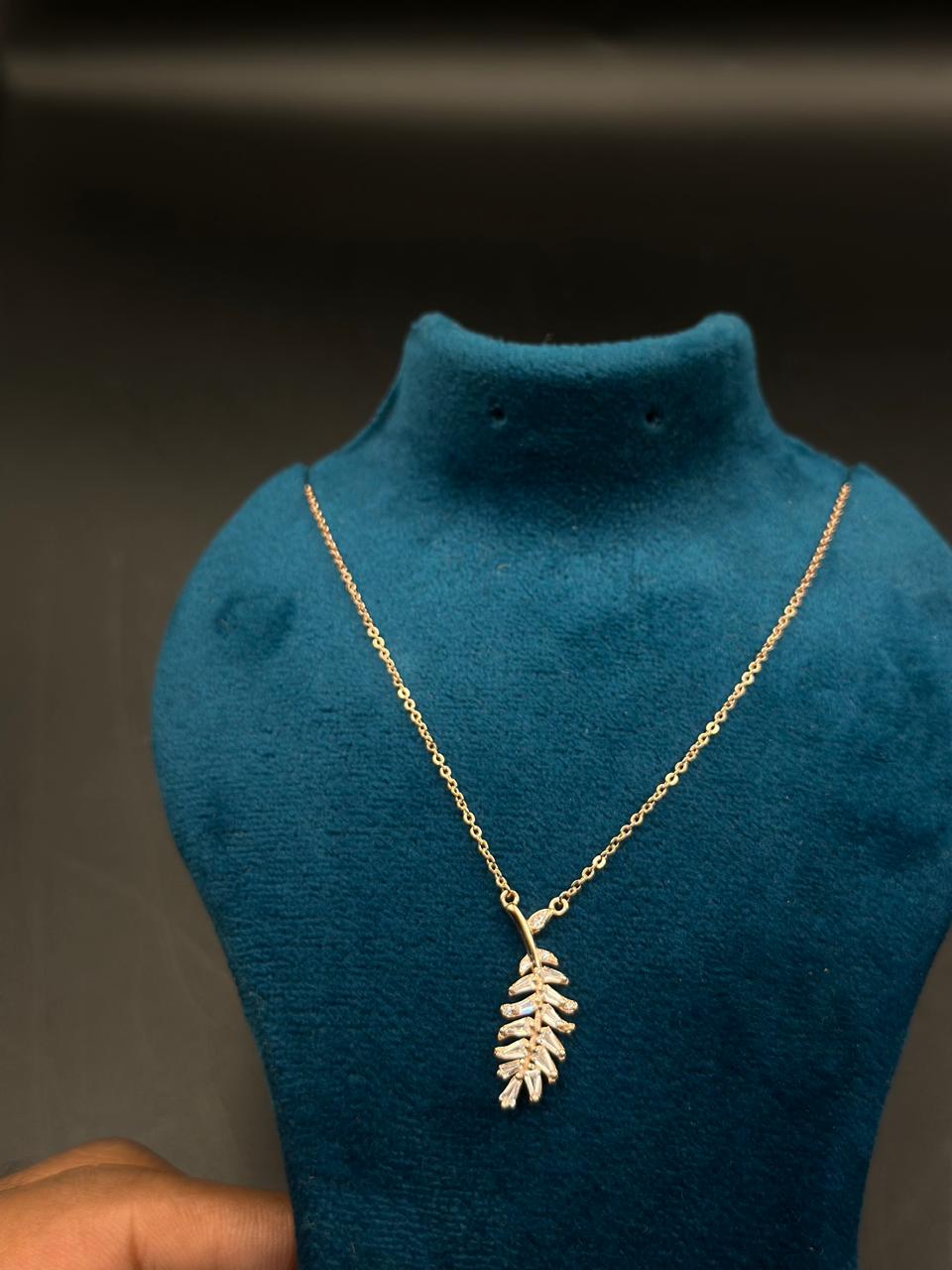 Elegant Silver leaf Pendant Chain for Women | Premium 925 Silver Necklace