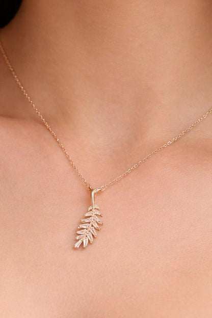 Elegant Silver leaf Pendant Chain for Women | Premium 925 Silver Necklace