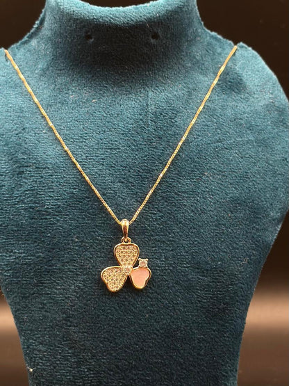 Elegant flower with diamond finish stone Pendant Chain for Women | Premium 925 Silver Necklace