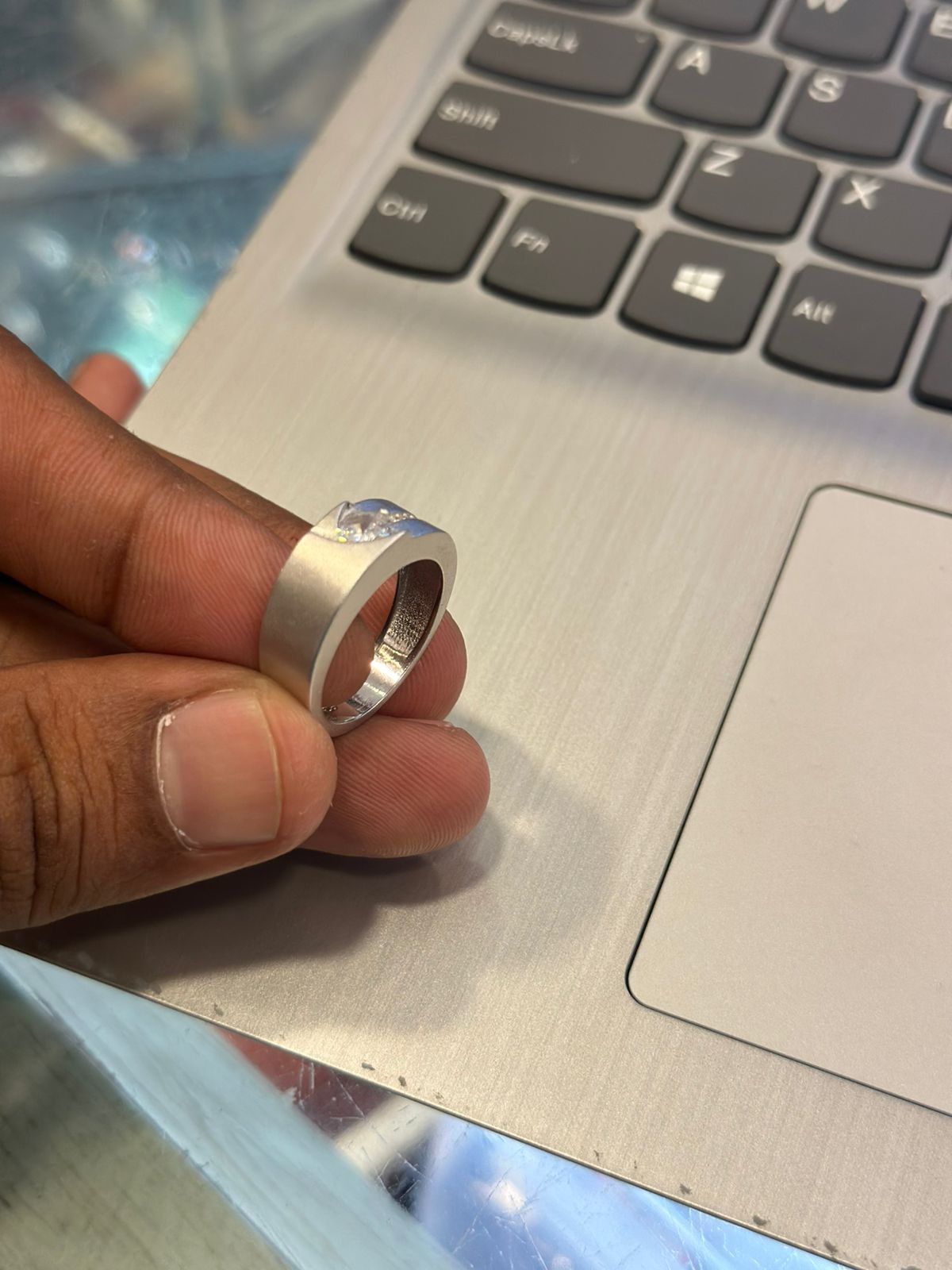 Elegant 925 Sterling Silver Minimal Stone Ring for Women | Sleek Designer Silver Band