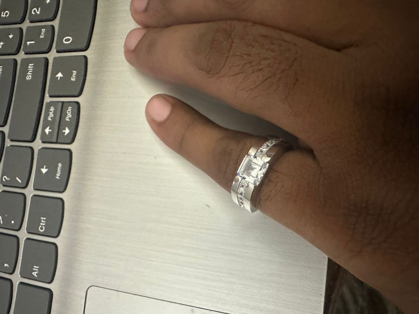 Premium 925 Sterling Silver Square Stone Ring for Men | Elegant Statement Silver Ring
