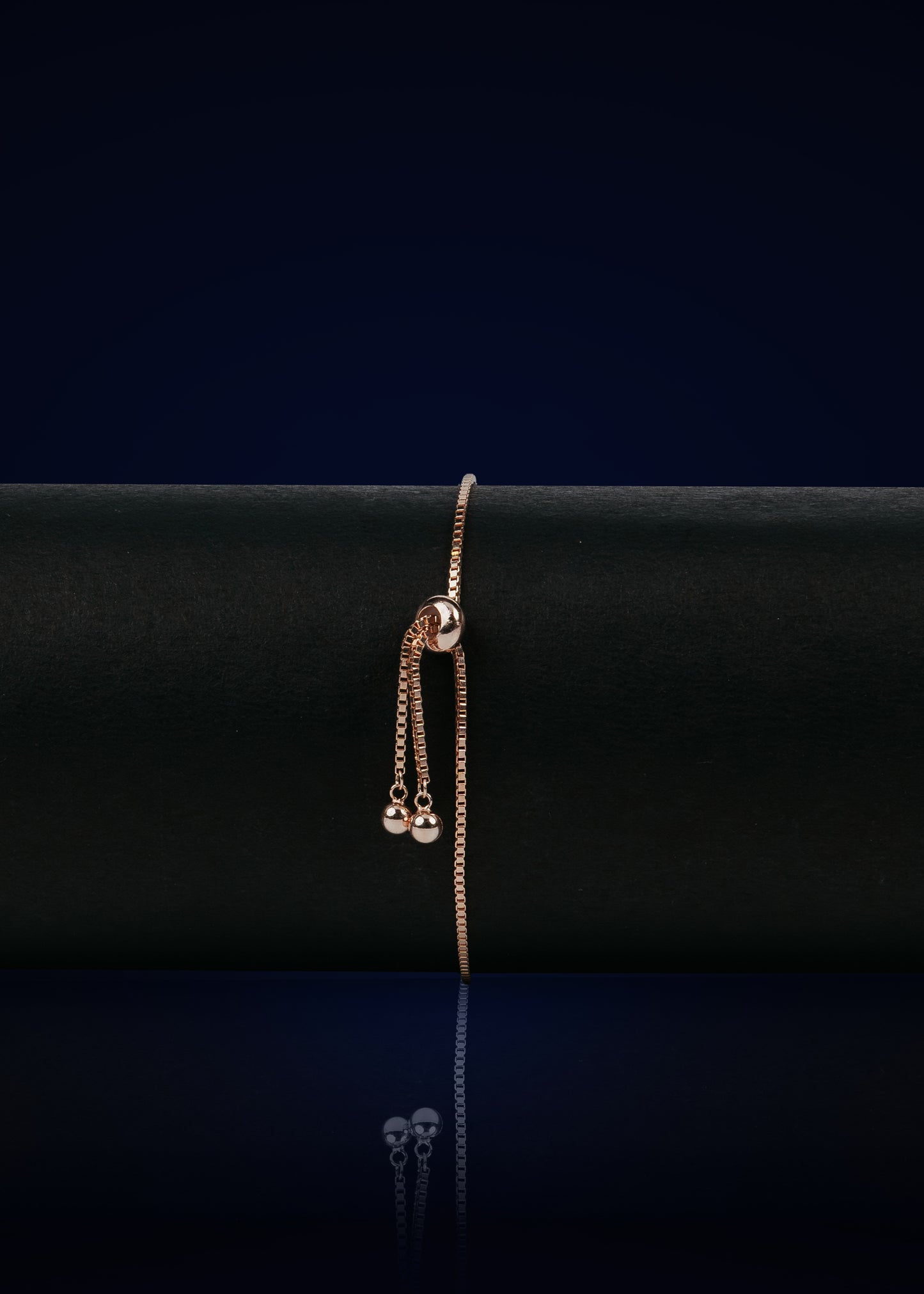 925 Sterling Silver Rose Gold Adjustable Bracelet with Circular Zircon Charm | Elegant Women's Jewelry