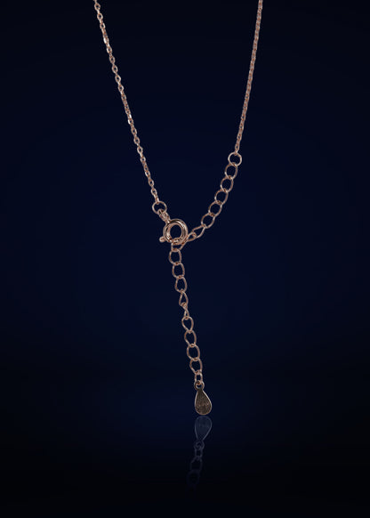 Elegant Silver Clover Pendant Chain with Sparkling Stones | Stylish Rose Gold Finish Necklace for Women