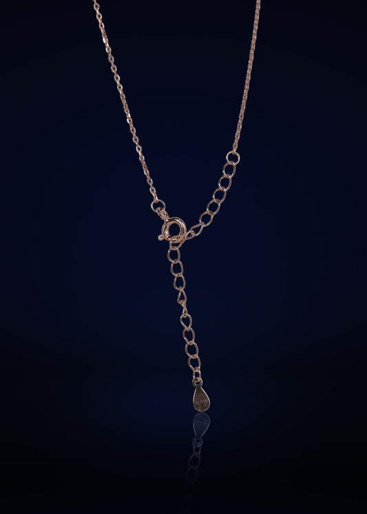 Elegant Silver Clover Pendant Chain with Sparkling Stones | Stylish Rose Gold Finish Necklace for Women