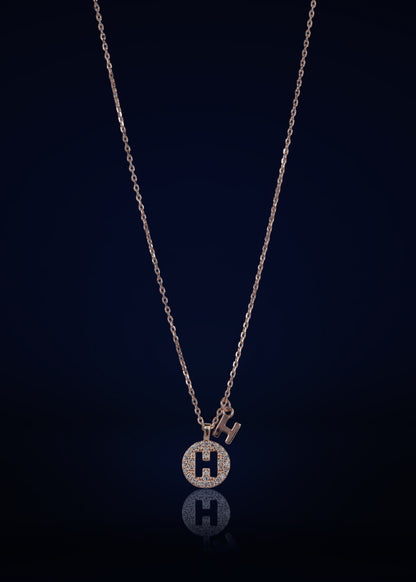 H Initial Pendant Necklace for Women