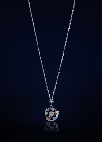 Elegant Silver Star & Moon Pendant Chain for Women | Premium 925 Silver Necklace