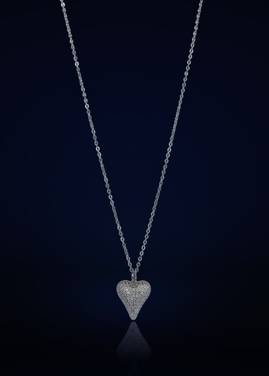 Elegant Silver heart shape Pendant Chain for Women | Premium 925 Silver Necklace