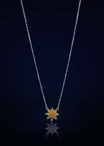Elegant Silver flower Pendant Chain for Women | Premium 925 Silver Necklace