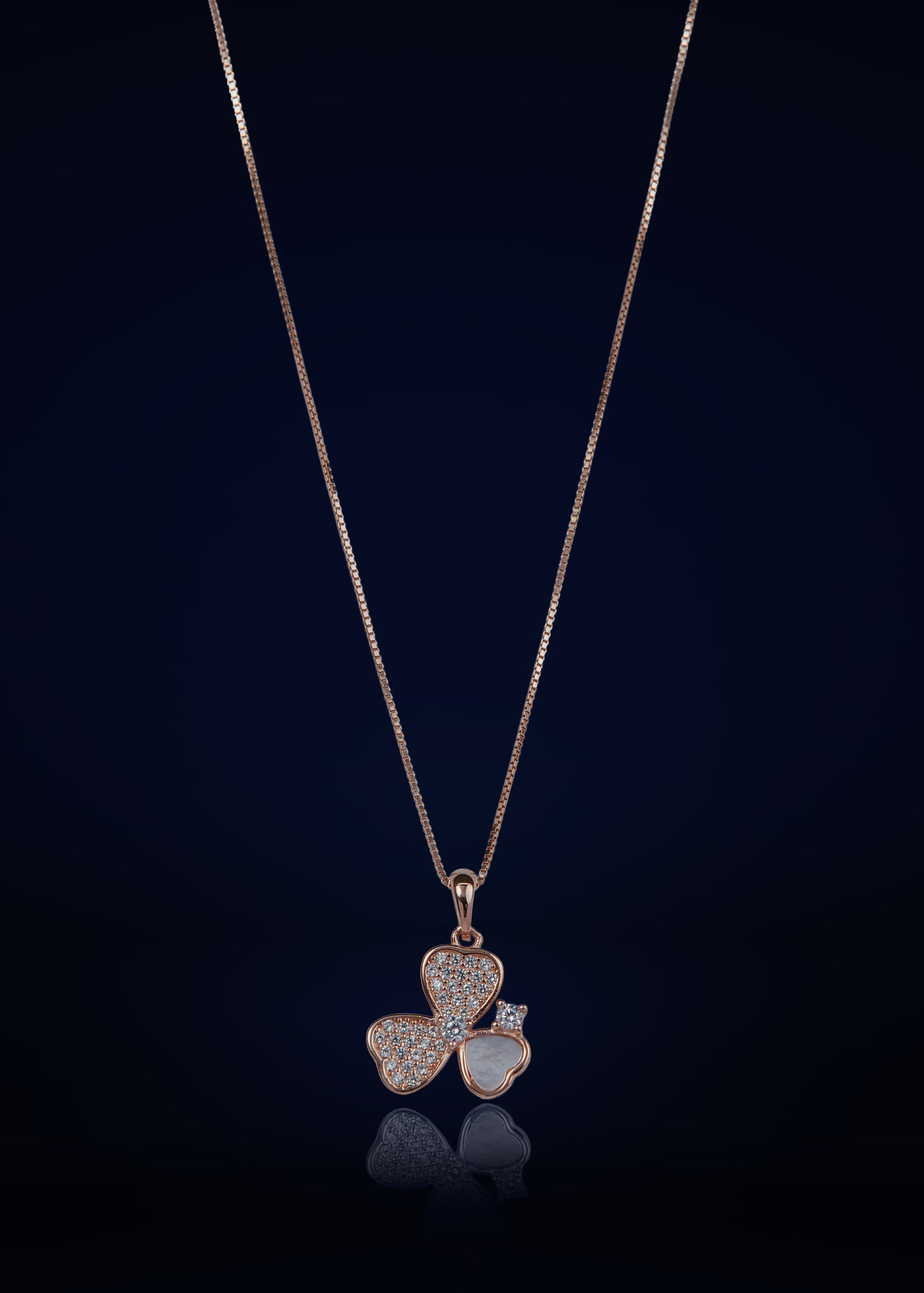 Elegant flower with diamond finish stone Pendant Chain for Women | Premium 925 Silver Necklace