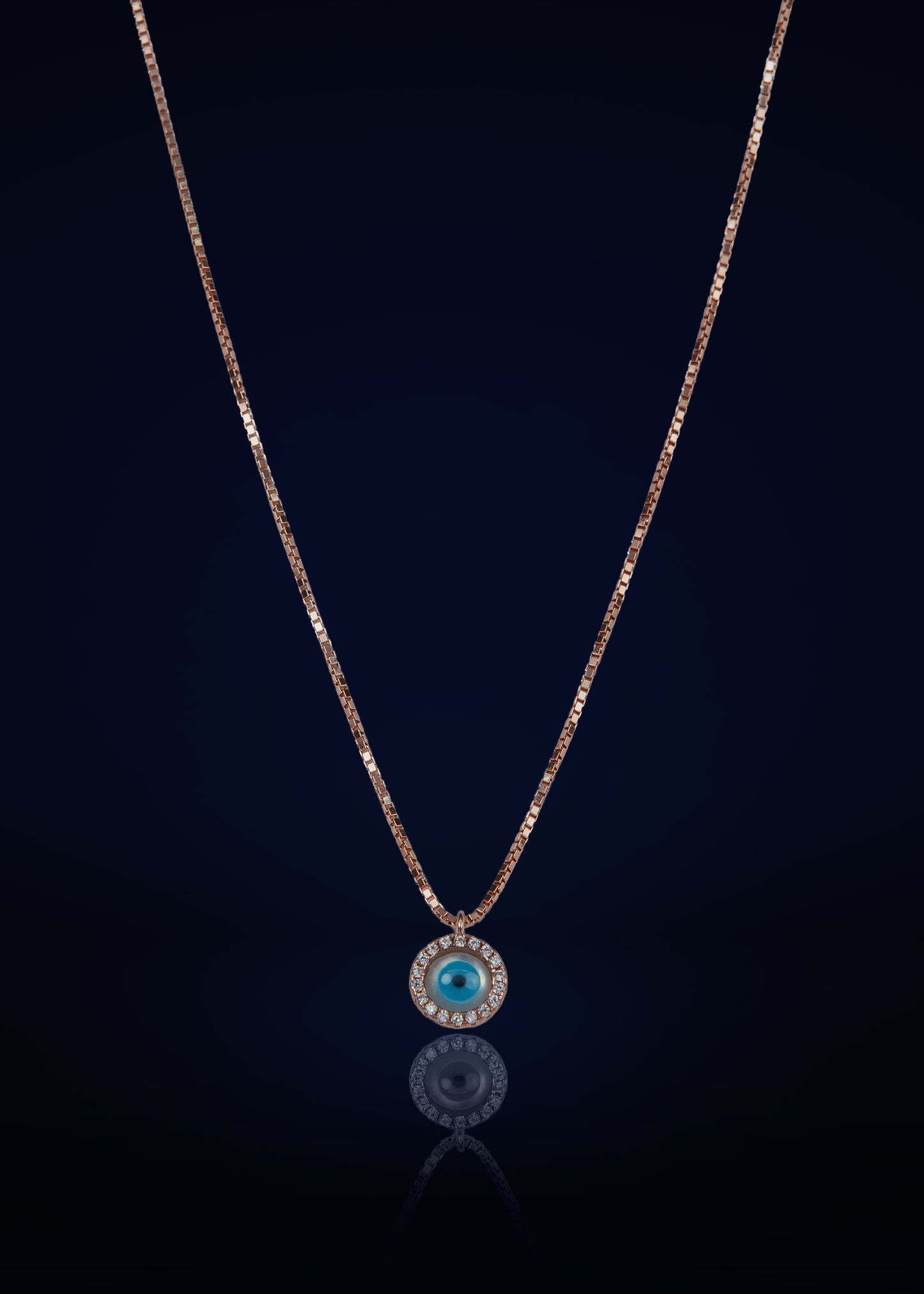 Silver Evil Eye Pendant Necklace with Crystal | Minimalist Protection Charm Chain for Women