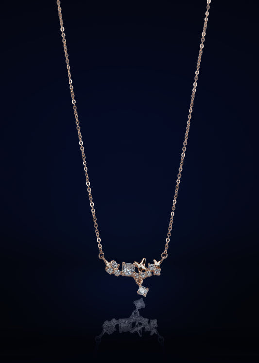 Elegant Silver Butiful Pendant Chain with Sparkling Stones | Lightweight Designer Necklace for Women