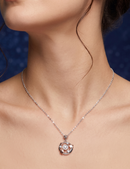 Elegant Silver Star & Moon Pendant Chain for Women | Premium 925 Silver Necklace