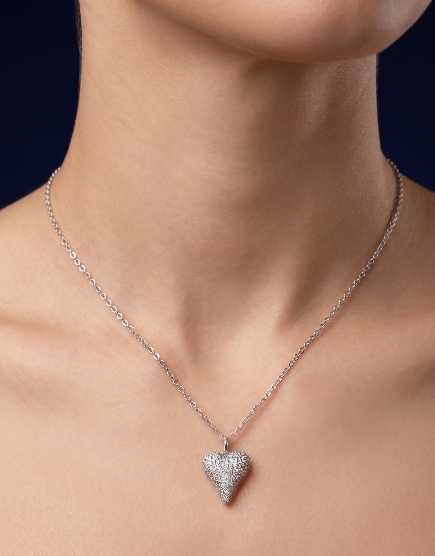 Elegant Silver heart shape Pendant Chain for Women | Premium 925 Silver Necklace