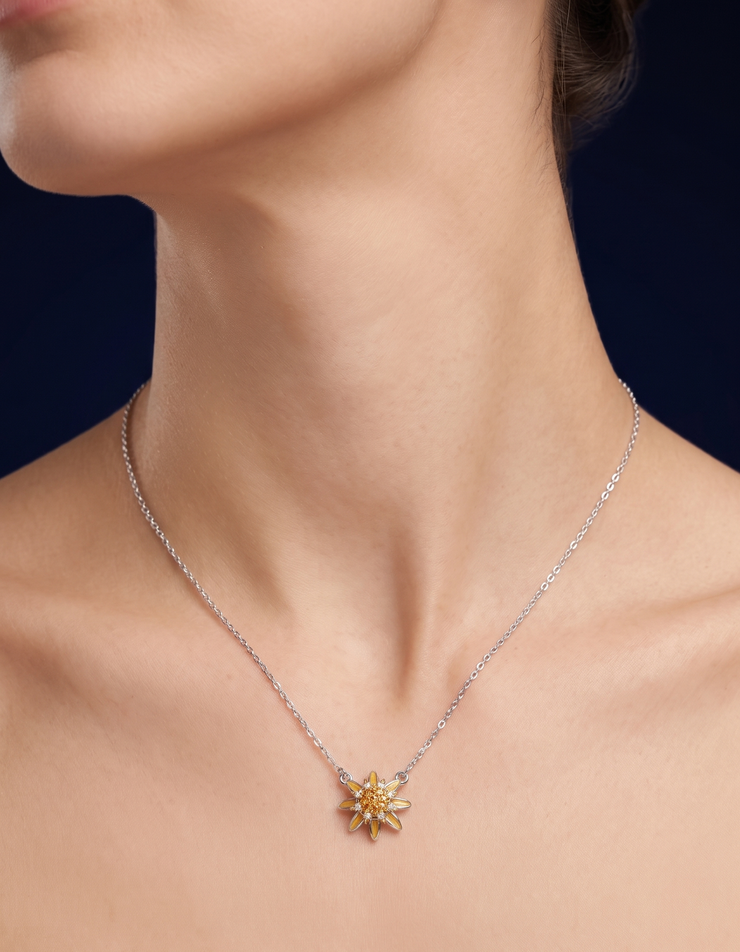 Elegant Silver flower Pendant Chain for Women | Premium 925 Silver Necklace