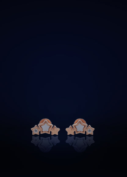 Trendy Silver Star Stud Earrings for Women | Minimalist Crystal & Enamel Design Daily Wear Jewelry