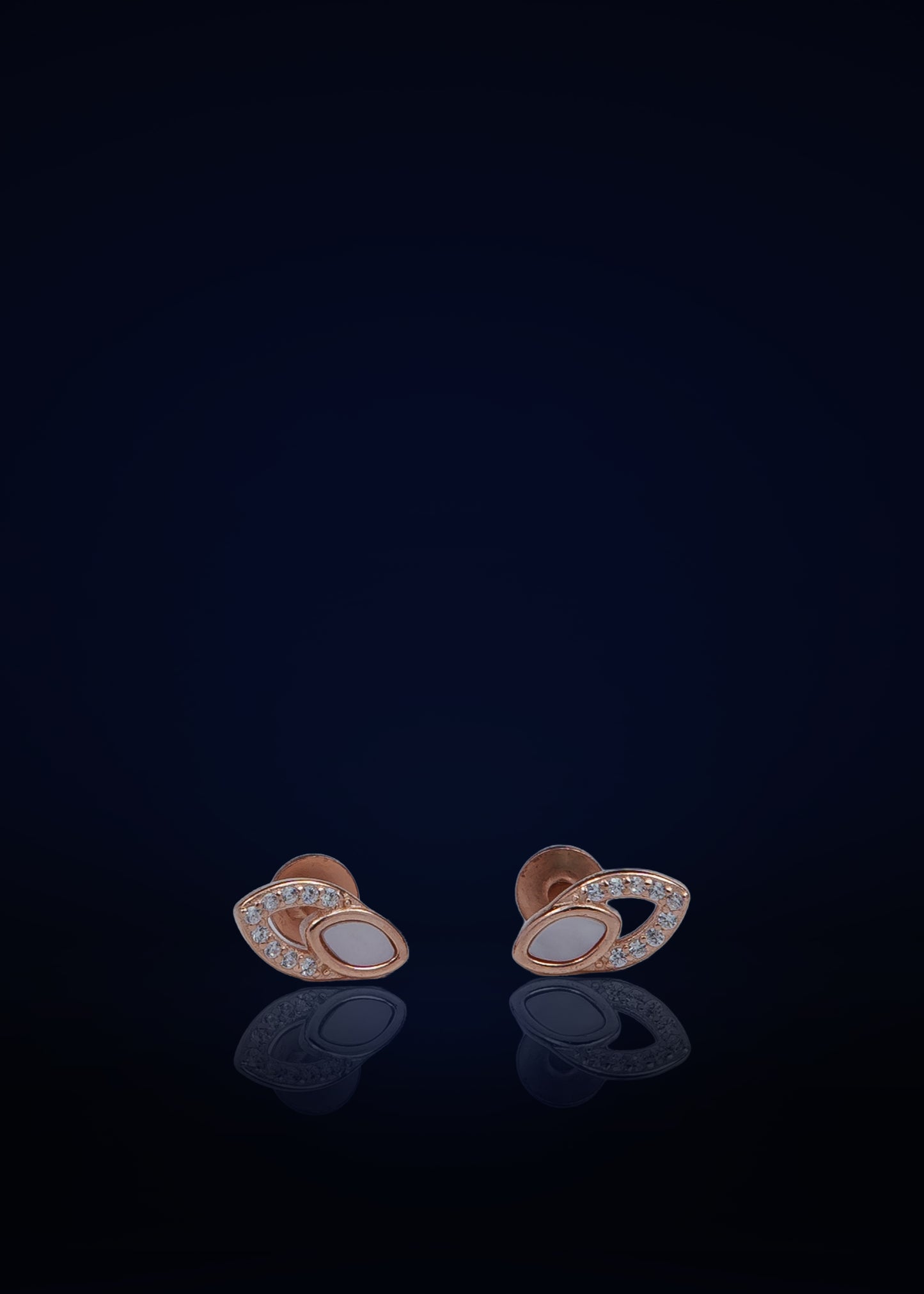 Stylish Silver Stud Earrings with Crystal & White Stone Design for Women