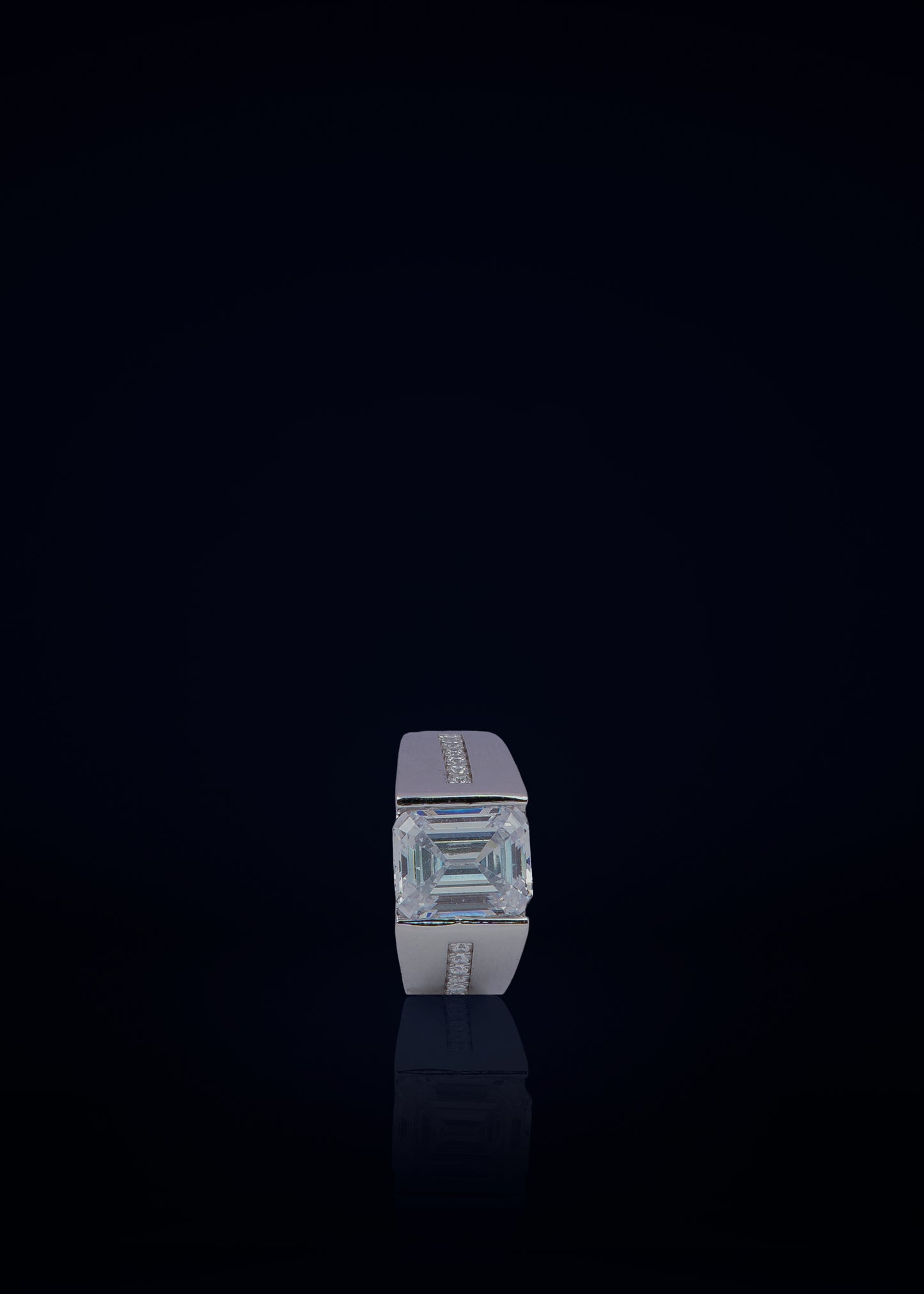 Premium 925 Sterling Silver Square Stone Ring for Men | Elegant Statement Silver Ring