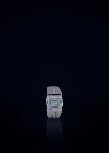 Premium 925 Sterling Silver Square Stone Ring for Men | Elegant Statement Silver Ring