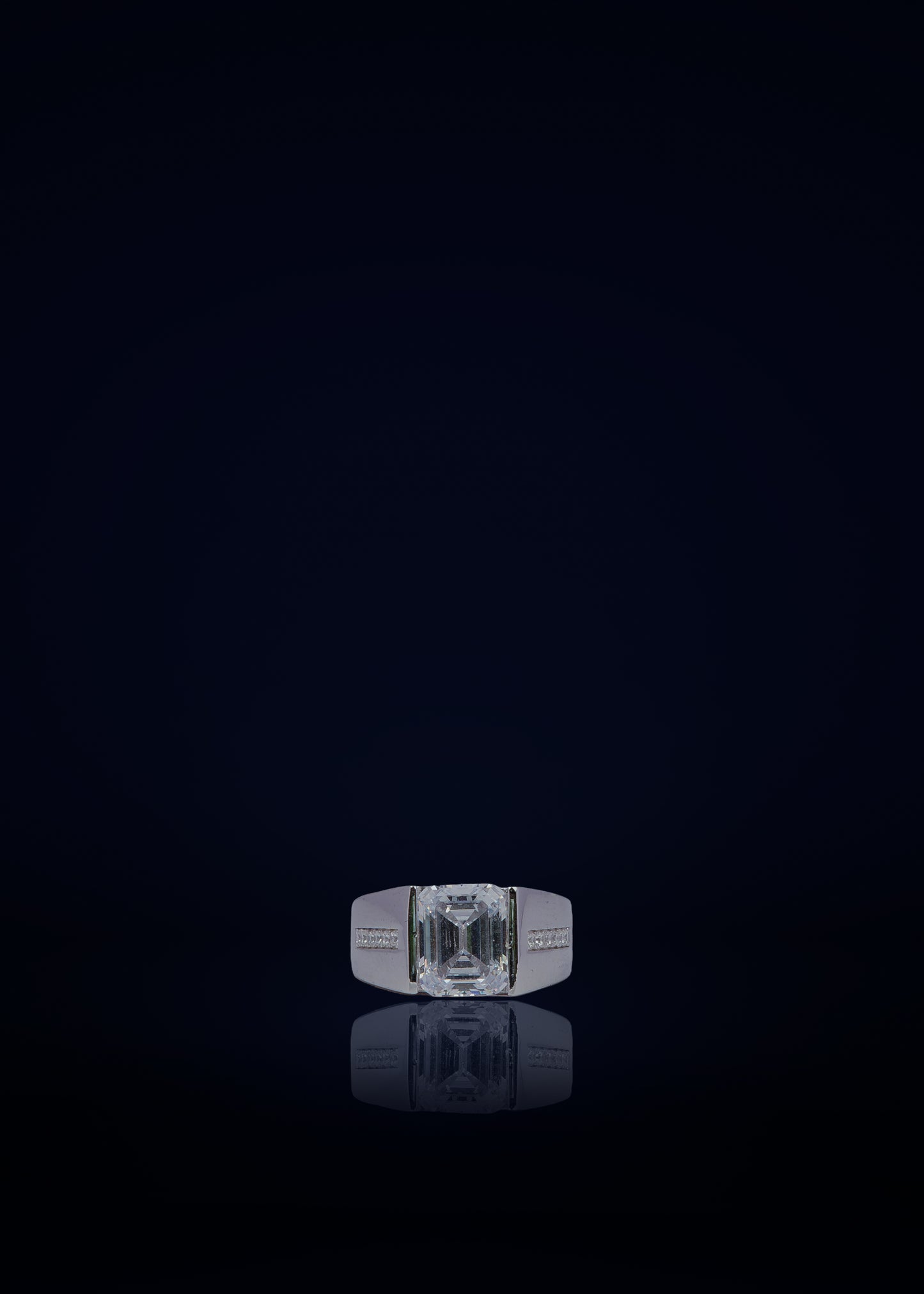 Premium 925 Sterling Silver Square Stone Ring for Men | Elegant Statement Silver Ring