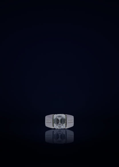 Premium 925 Sterling Silver Square Stone Ring for Men | Elegant Statement Silver Ring