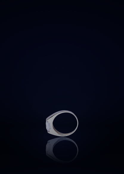 Premium 925 Sterling Silver Square Stone Ring for Men | Elegant Statement Silver Ring