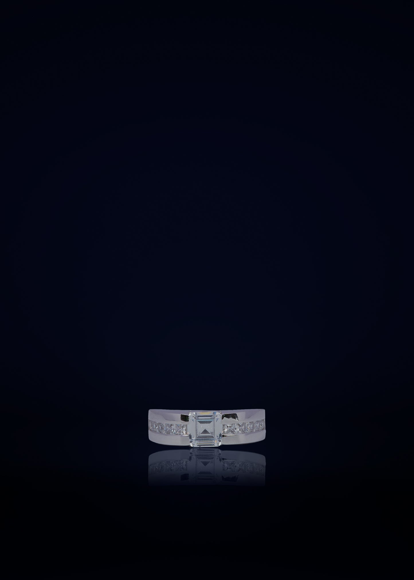 Premium 925 Sterling Silver Square Stone Ring for Men | Elegant Statement Silver Ring