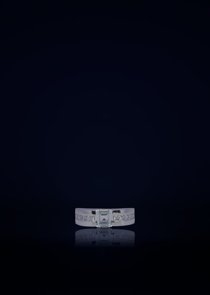 Premium 925 Sterling Silver Square Stone Ring for Men | Elegant Statement Silver Ring