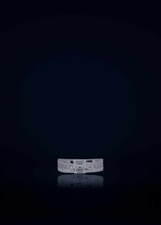 Premium 925 Sterling Silver Square Stone Ring for Men | Elegant Statement Silver Ring