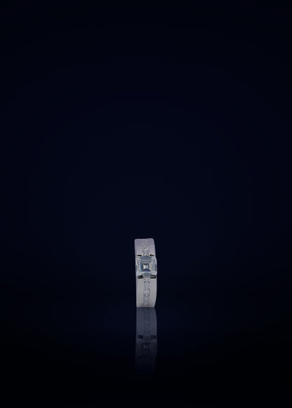 Premium 925 Sterling Silver Square Stone Ring for Men | Elegant Statement Silver Ring