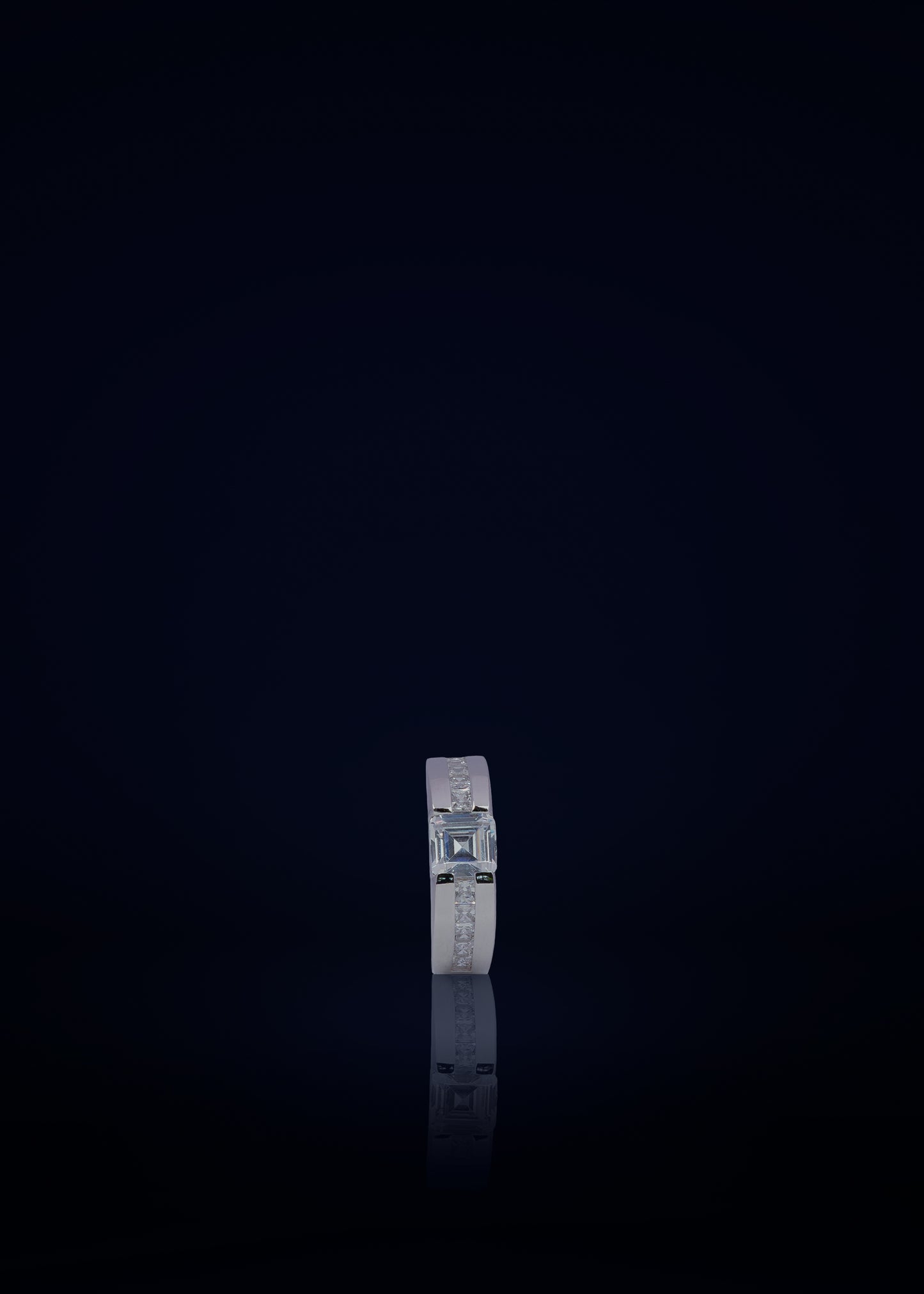 Premium 925 Sterling Silver Square Stone Ring for Men | Elegant Statement Silver Ring
