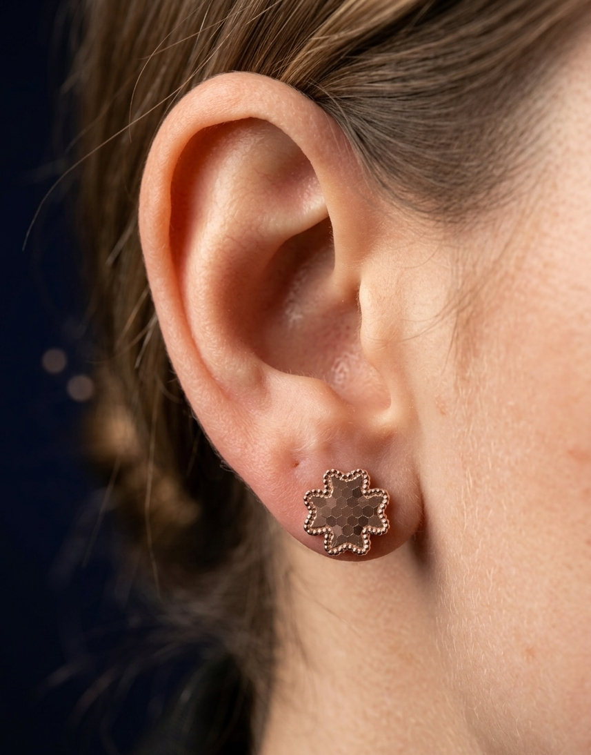Stylish Silver Floral Stud Earrings for Women