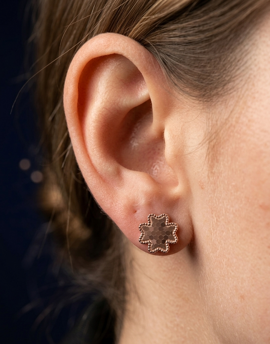 Stylish Silver Floral Stud Earrings for Women