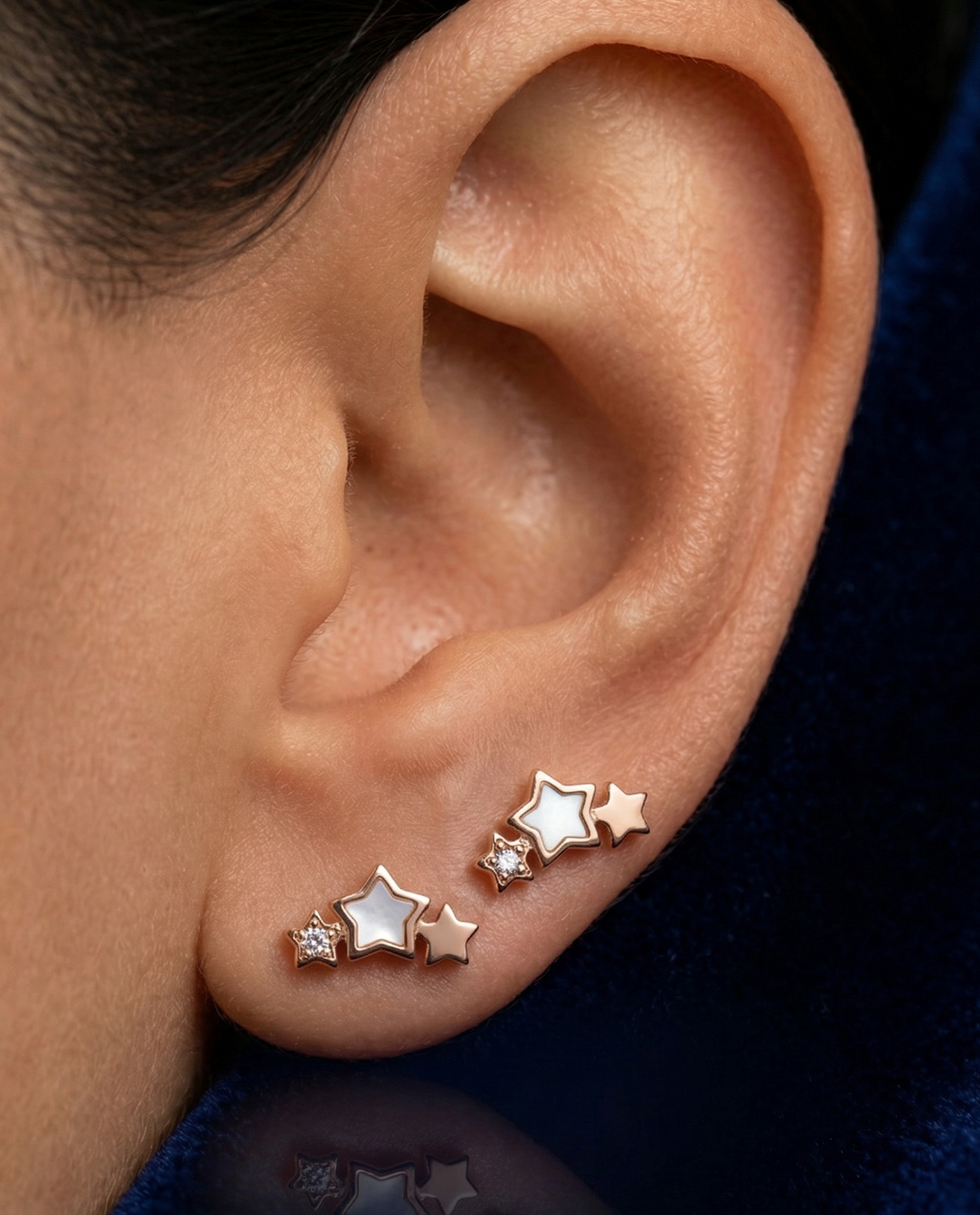 Trendy Silver Star Stud Earrings for Women | Minimalist Crystal & Enamel Design Daily Wear Jewelry